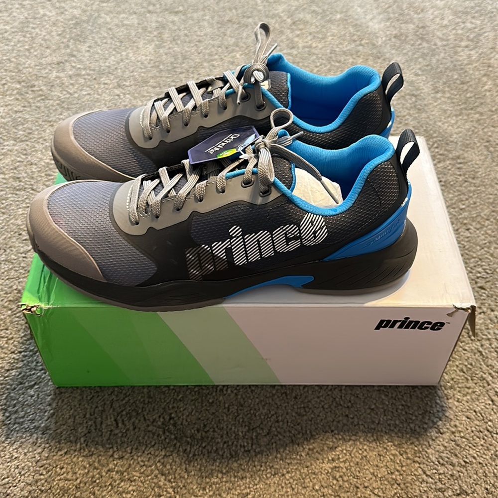 New Prince Men’s Cross Court Tennis Shoes Gray & Blue